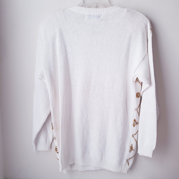 Vintage Victoria Harbour Gold Beaded Knit Sweater - Picture 14 of 15